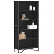 Libreria-Scaffale per Libri-Mobile di Stoccaggio Nera 80x31x169 cm in Truciolato