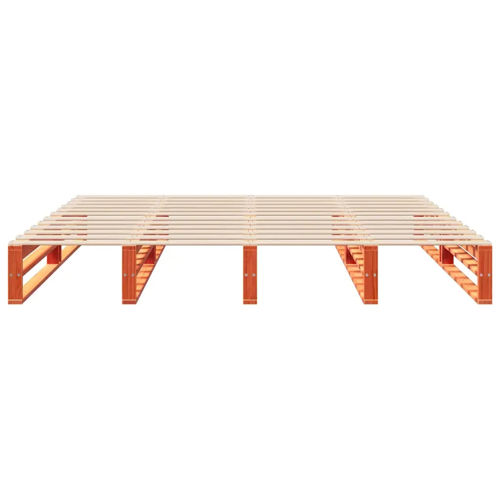 Letto senza Materasso Marrone Cera 200x200 cm in Legno di Pino