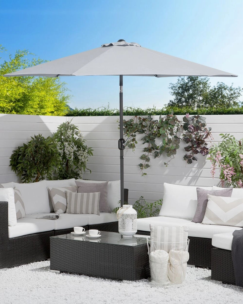 Ombrellone da giardino Struttura in alluminio grigio chiaro 230 x 270 x 270 cm regolabile