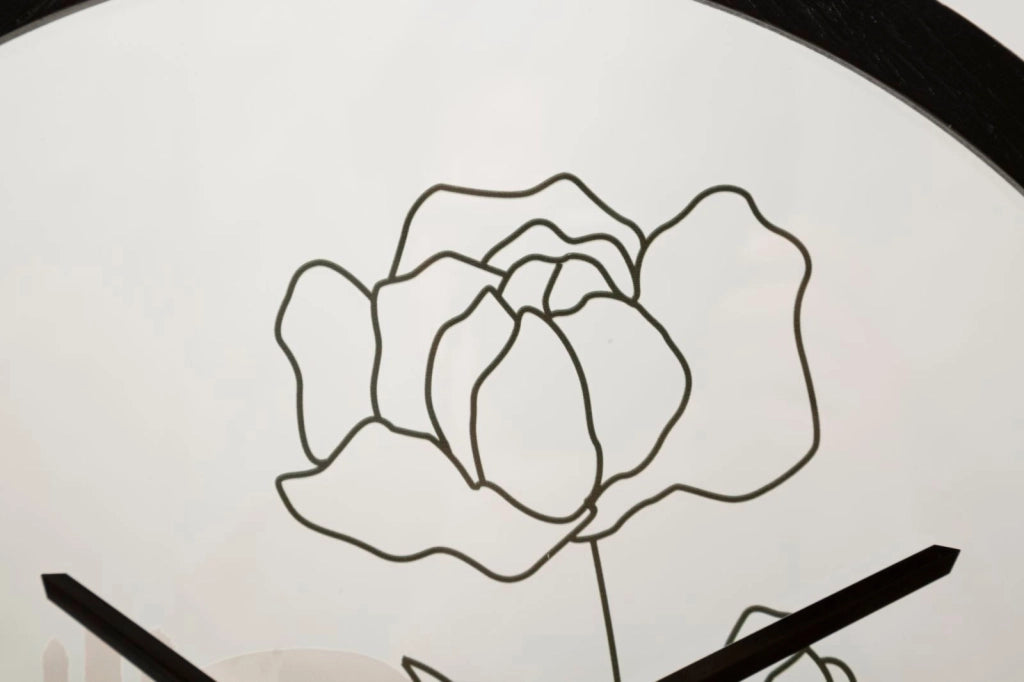 Orologio da Muro Flower 1 Ø 40x3,5 cm in Ferro e Vetro