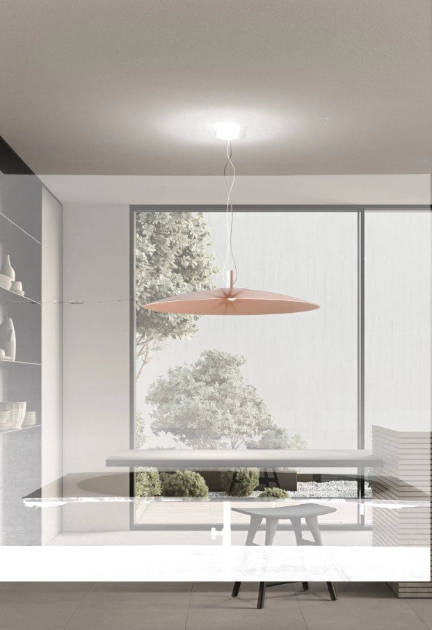 SOSPENSIONE 1 LUCE ELLE A LED 18W 3000K 1719LM  D.90CM TERRA