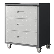 Mobile per attrezzi in metallo con ruote ¨C zephmum ¨C 75x42x88 cm, nero/grigio