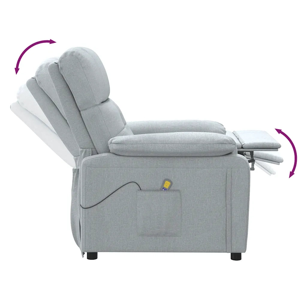 Poltrona Massaggiante in Tessuto Grigio Chiaro