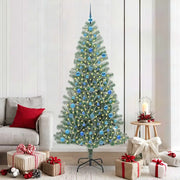 Albero di Natale Artificiale Imbiancato con Luci LED 210 cm