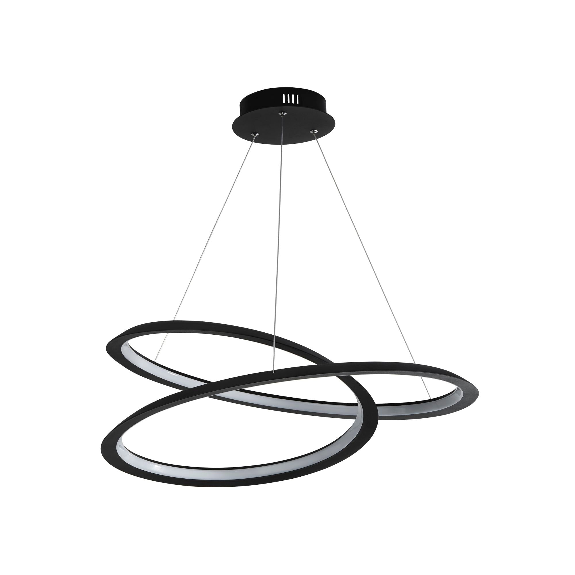 Lampadario Moderno Vortice Ii Acciaio Nero Silicone Bianco Led 41,13W 3000K