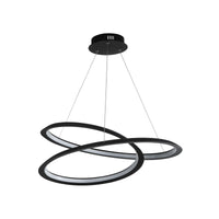 Lampadario Moderno Vortice Ii Acciaio Nero Silicone Bianco Led 41,13W 3000K