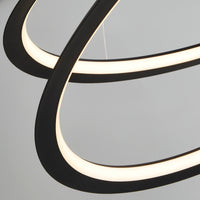 Lampadario Moderno Vortice Ii Acciaio Nero Silicone Bianco Led 41,13W 3000K