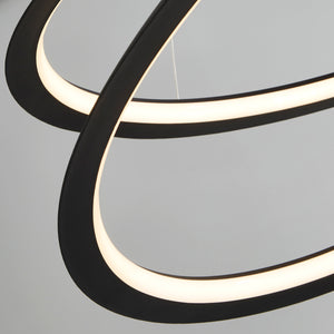 Lampadario Moderno Vortice Ii Acciaio Nero Silicone Bianco Led 41,13W 3000K