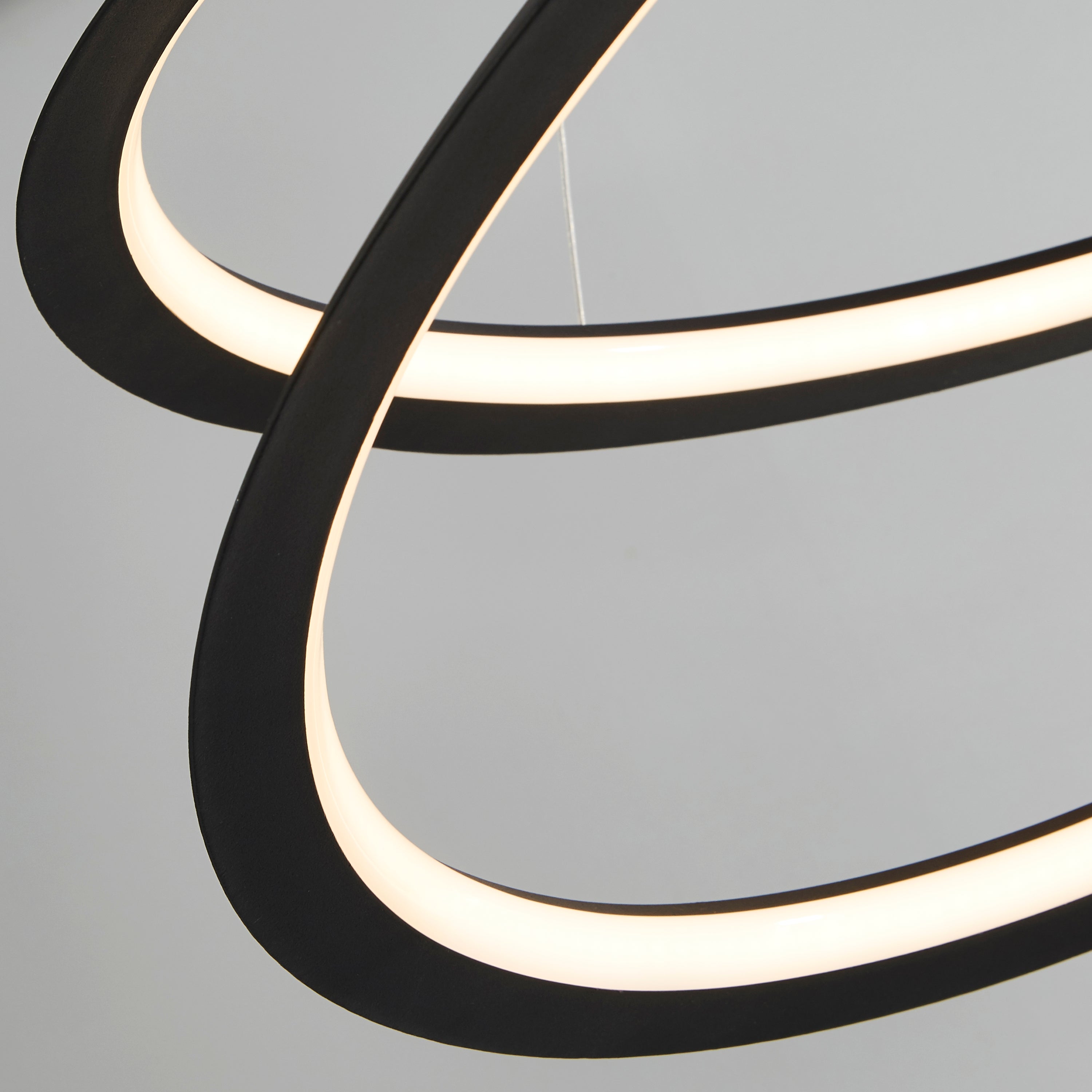 Lampadario Moderno Vortice Ii Acciaio Nero Silicone Bianco Led 41,13W 3000K