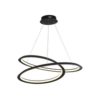 Lampadario Moderno Vortice Ii Acciaio Nero Silicone Bianco Led 41,13W 3000K