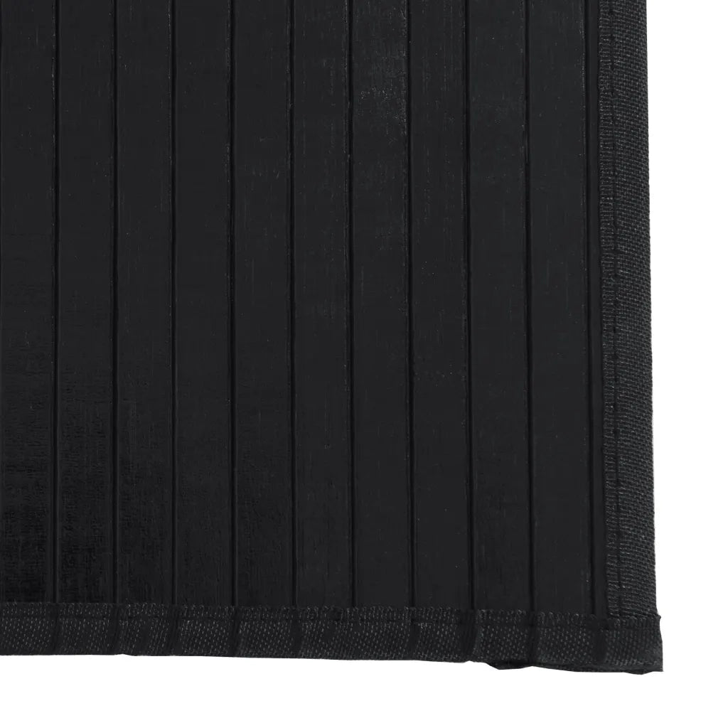 Tappeto Rettangolare Nero 100x1000 cm in Bambù 376966