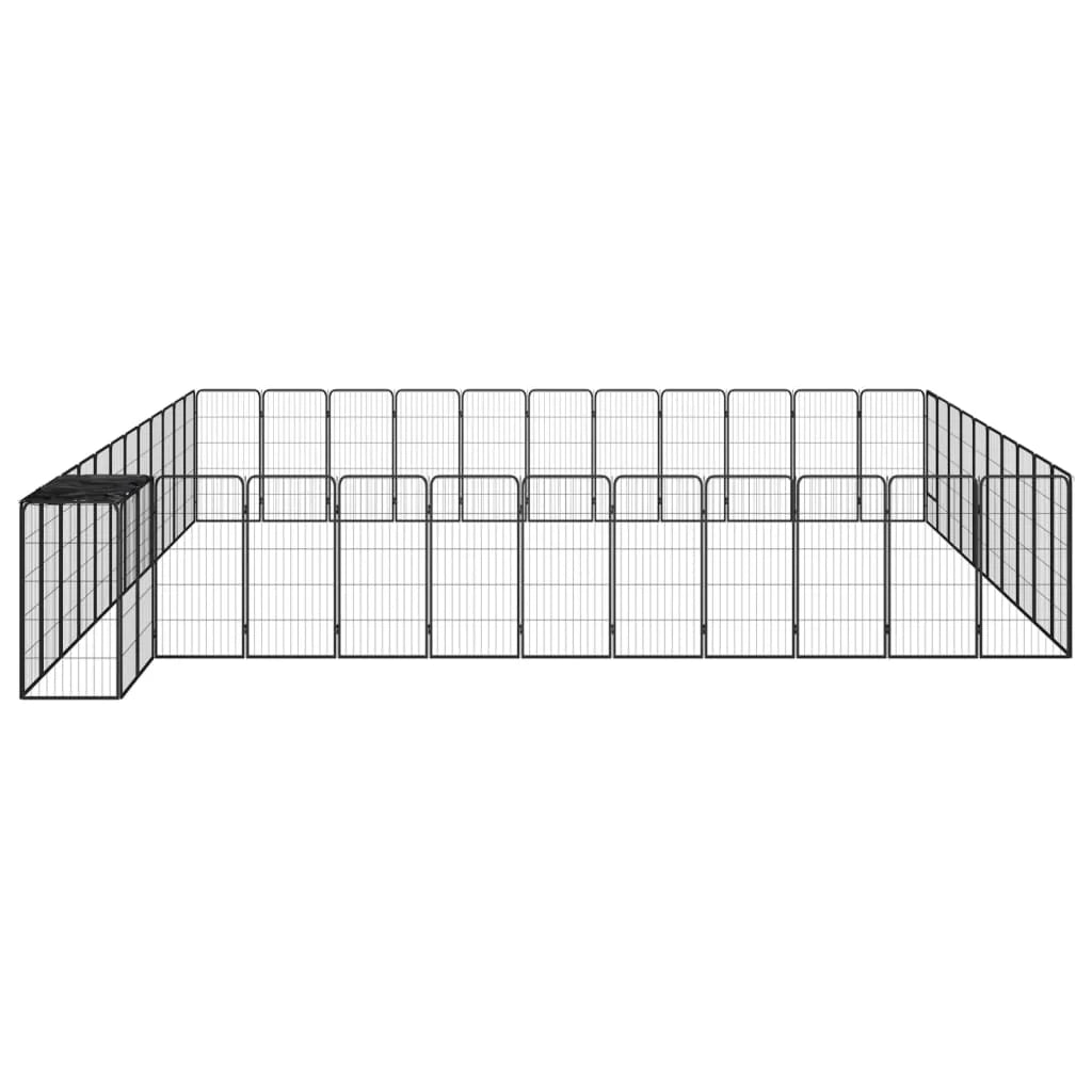 Recinto per cani 46 pannelli 50 x 100 cm acciaio verniciato a polvere nero 02_0043646