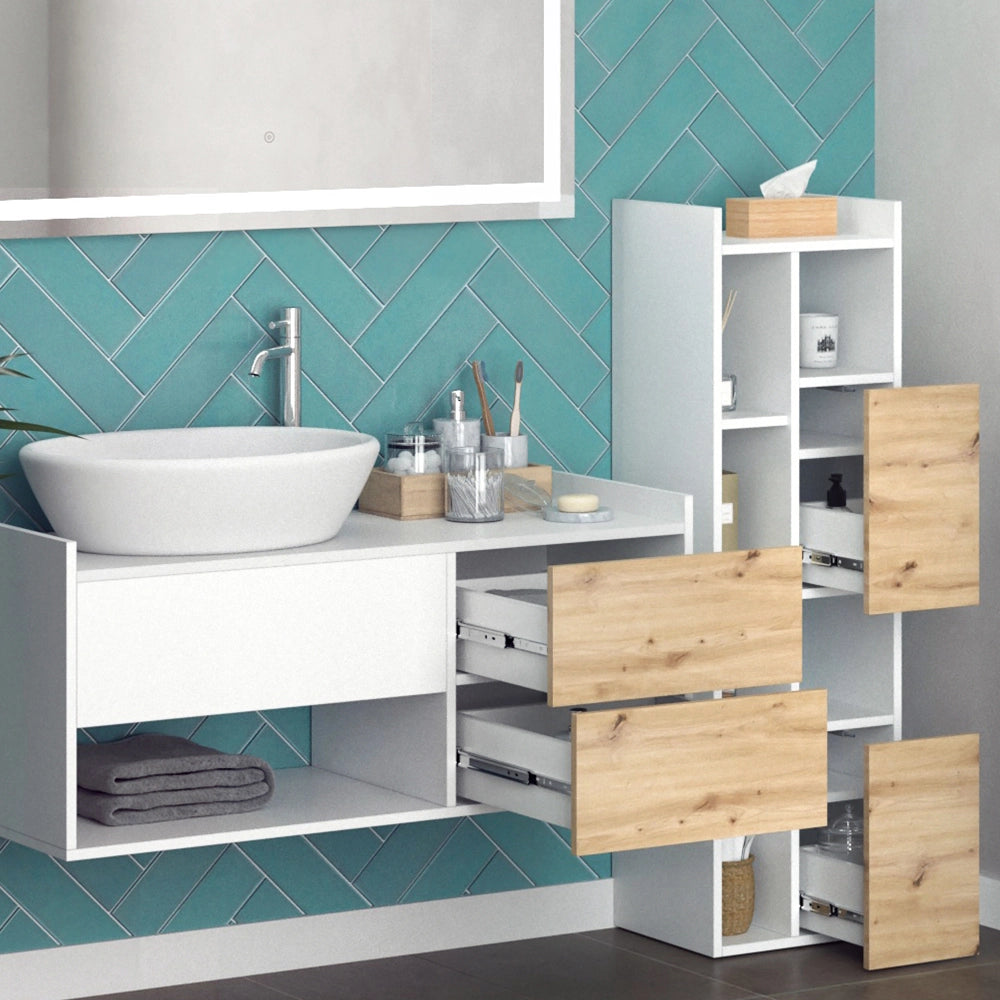 Vicco Set di mobili da bagno Bianco 3 parti