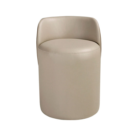 Puff in similpelle visone e marrone