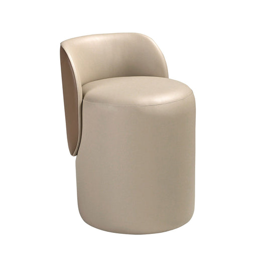 Puff in similpelle visone e marrone