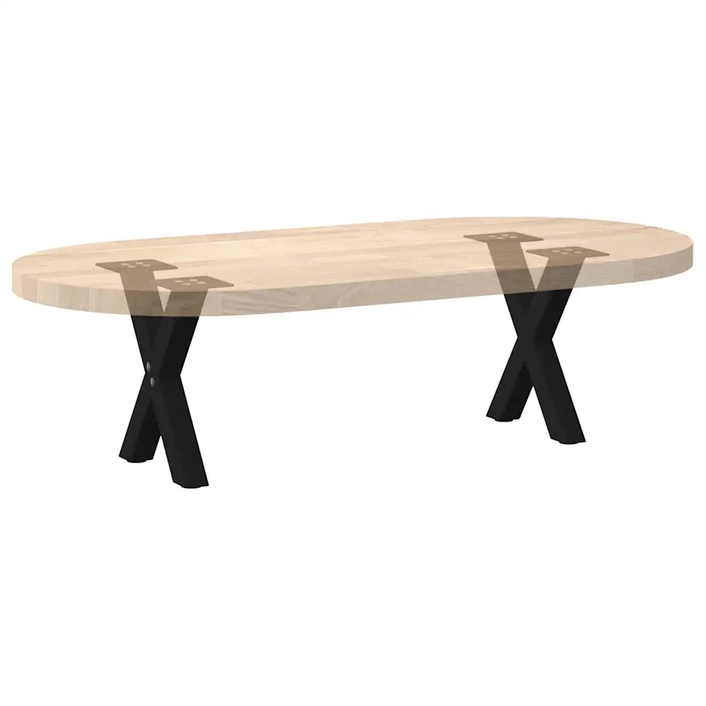 Gambe per Tavolino da Caffè a X 2 pz Nere 30x(30-31) cm Acciaio 4012868