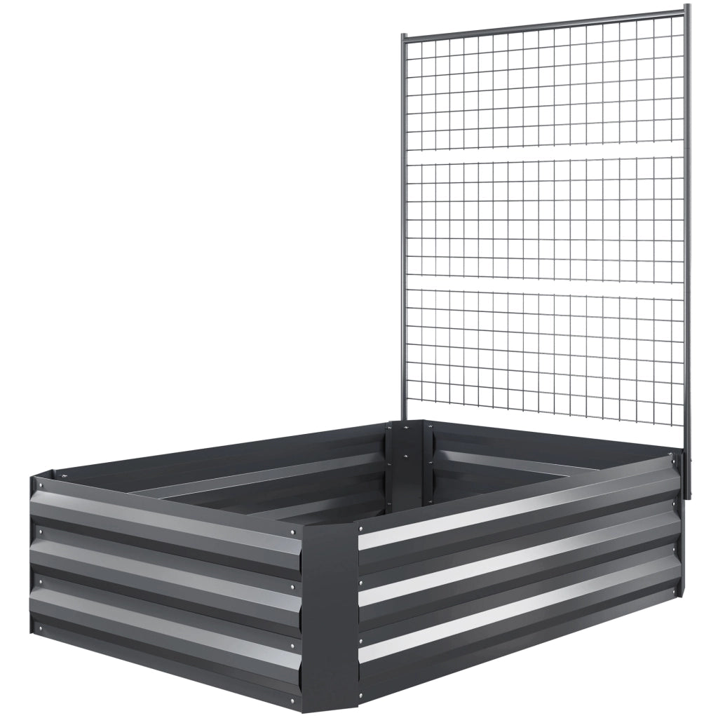 Fioriera con Grigliato per Piante Rampicanti ¨C Xylo ¨C Grigio Scuro 80x115x125 cm