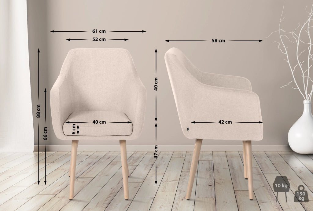 Sedia visitatore Utrecht in tessuto Beige,natura