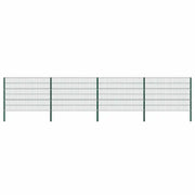 Pannello di Recinzione con Pali in Ferro 6,8x1,2 m Verde