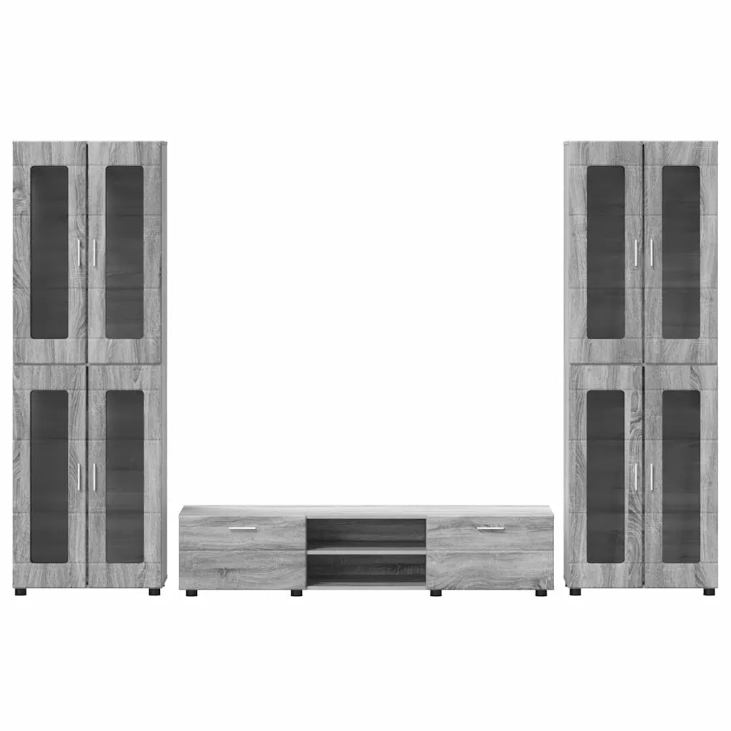 Set mobile TV FLORIN 3 pcs Grigio Sonoma Legno multistrato