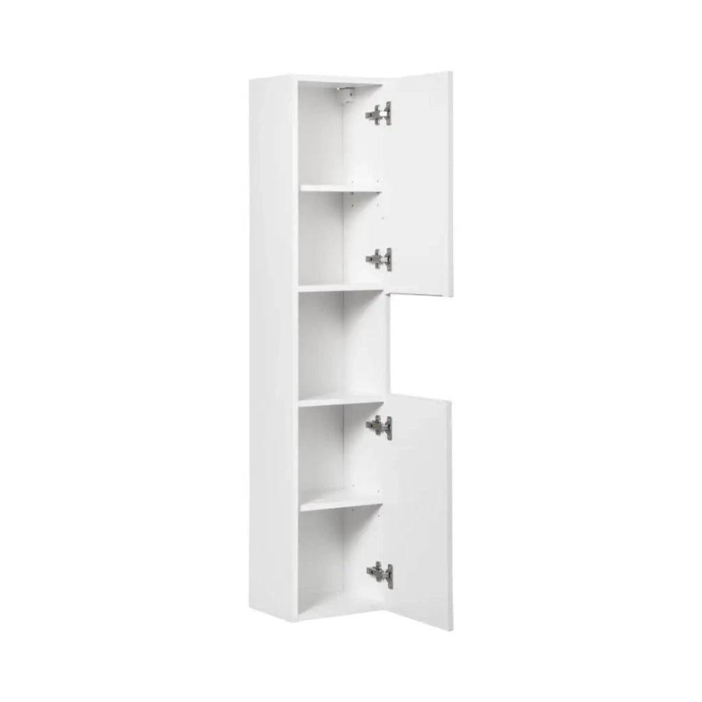 Insieme VANO bianco 110cm: mobile sotto lavabo con armadietti + piano per lavabo + lavabo da appoggio scanalato bianco + colonna
