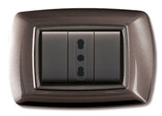 10pz placca life mod. living plastica, colore alluminio notte 3posti cod:ferx.6513