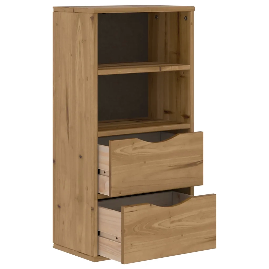 Armadietto Laterale con Cassetti ODDA 40x24x79 cm Legno di Pino 4103593
