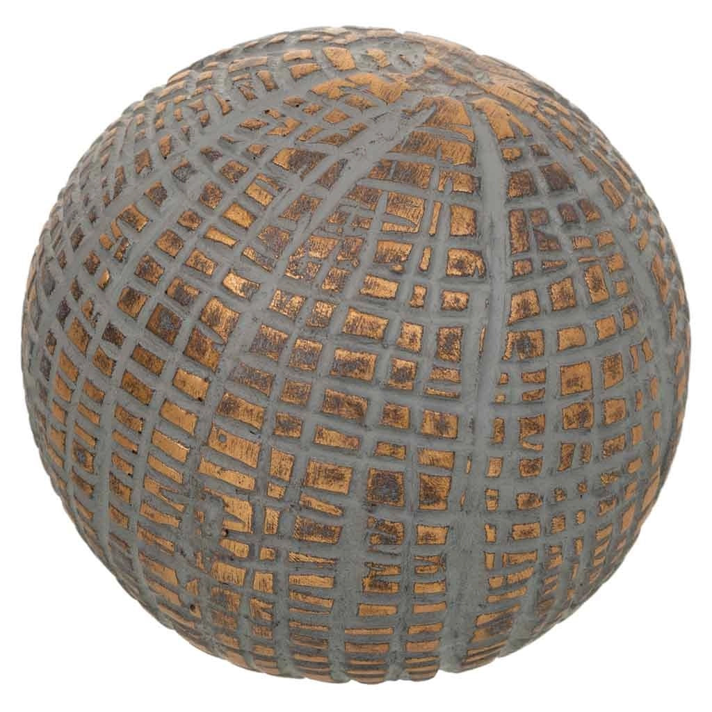 Sfera decorativa dorata in poliresina 8x8x8h