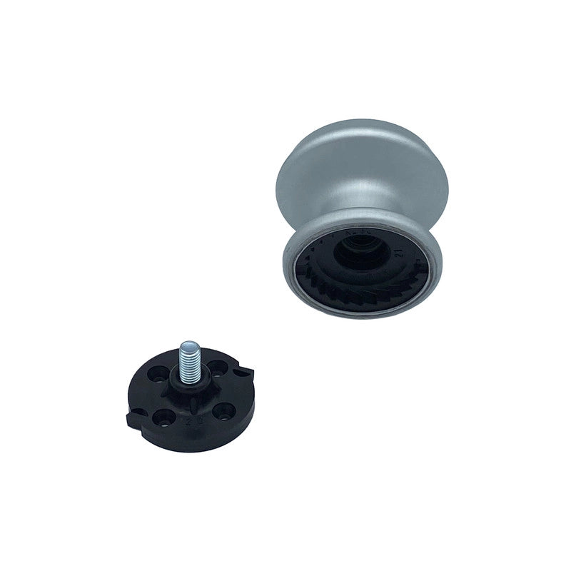 Pomolo fisso per porta SAGUATTI 166/70CB in alluminio argento satinato