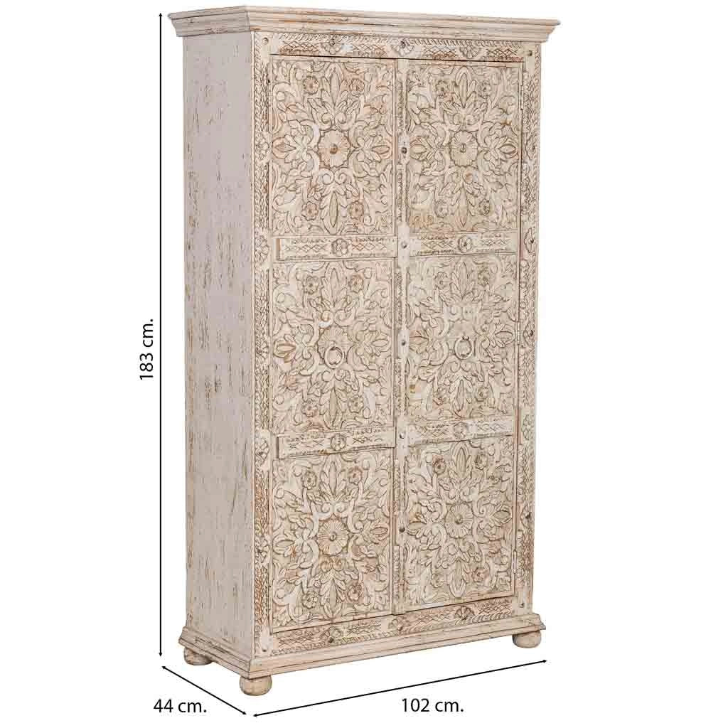 Armadio in legno marrone fatto a mano 102x44x183h