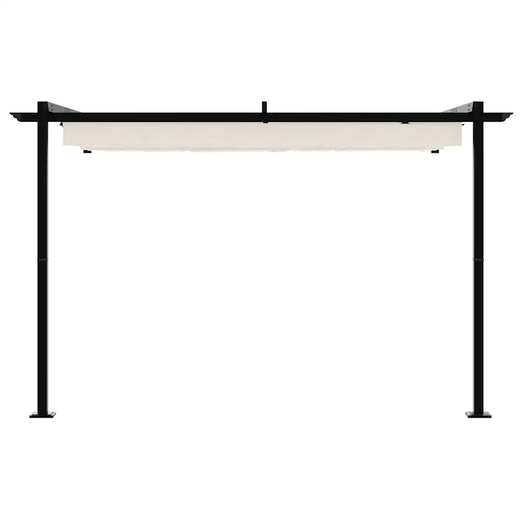 vidaXL Gazebo a Muro Crema Acciaio