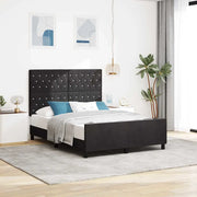 Letto a molle con testiera Nero 140 x 200 cm Velluto 3344881