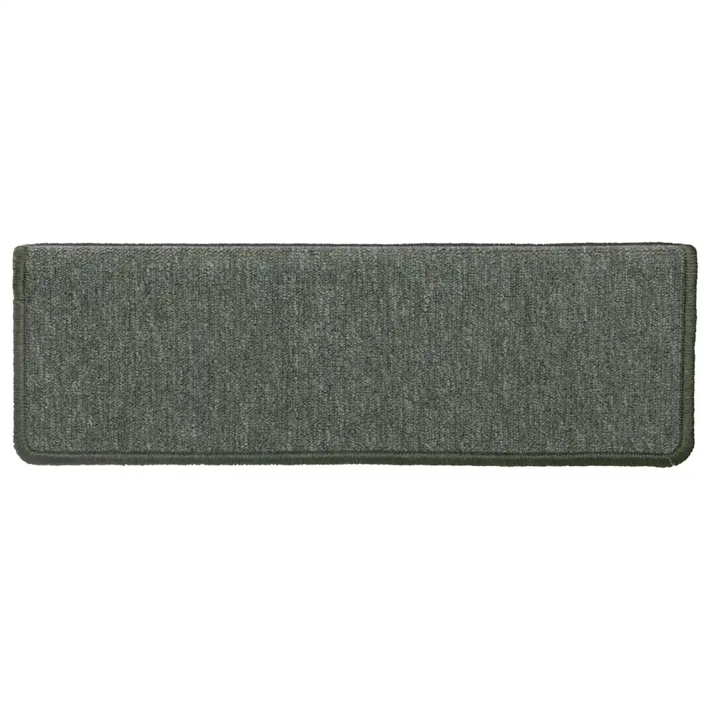 Tappetini per scale 30 pz 65x21x4 cm Verde scuro con bordo rettangolare 3365773