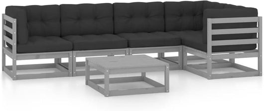 Set di mobili da giardino 6 pezzi e cuscini, set da giardino, set terrazza, set da giardino, set da giardino, set da terrazza, set di mobili da giardino, divano da giardino in terrazza, legno