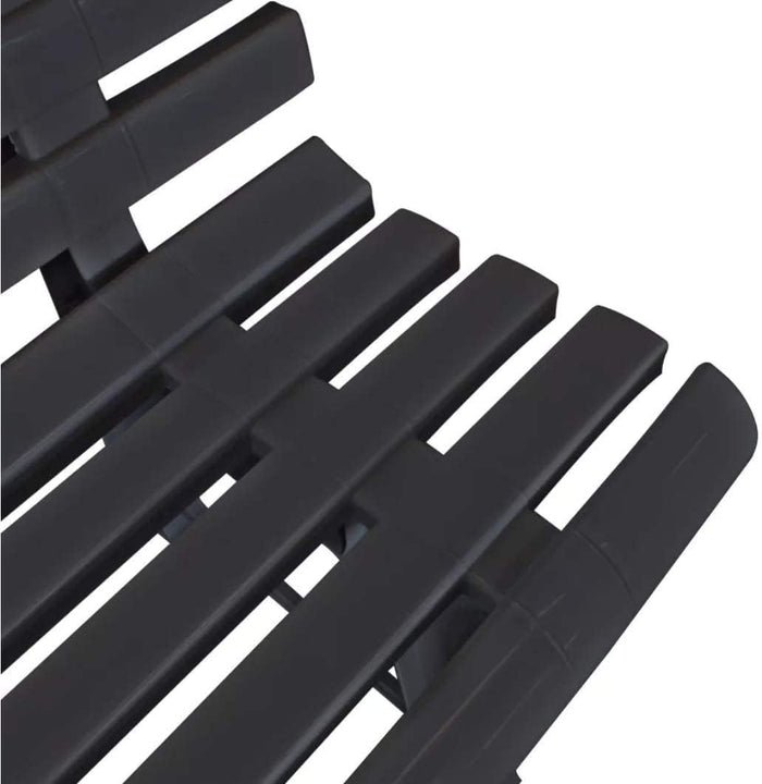 Panchina 3 Posti Da Esterno E Interno, Panchina Da Giardino In Plastica, Comoda E Resistente colore antracite Tomaino