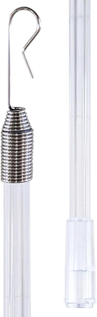 FRUSTINO Frusta/Asta per Movimento Tenda Scorritenda, Pannelli Rullo in Plexiglas Trasparente con Gancio - Altezza Asta 125cm