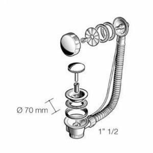 Colonna automatica vasca con sif one ribassato lux d750-s b08lvb5