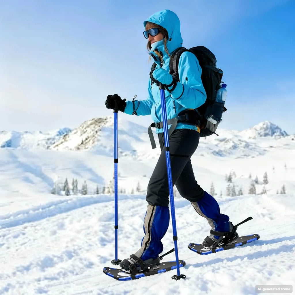 Racchette da neve 3 in 1 con bastoni da trekking Blu e Nero CFW8951893
