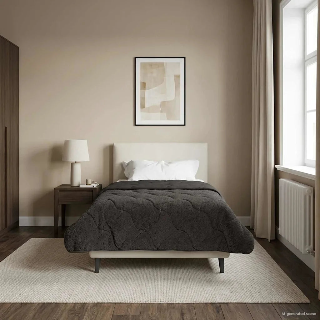 Duvet Invernale Trapuntato Antracite 135 x 200 cm 42026301