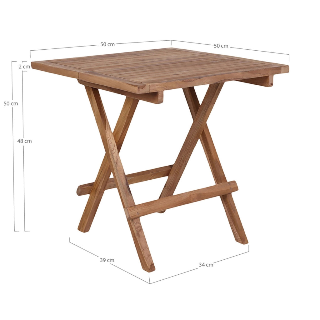 Tavolo da Giardino Bilbao, Marrone, Legno, 50x50x50 cm