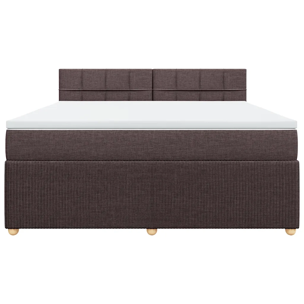 Giroletto a Molle con Materasso Marrone Scuro 180x200cm Tessuto 3287538