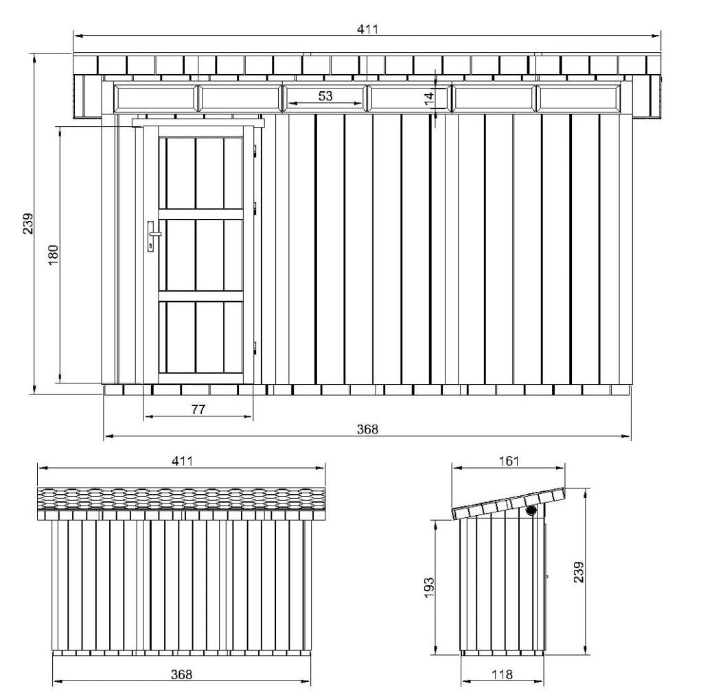 Casetta da Giardino di QUALIT? PREMIUM 4,3m?²-L161xW411cm - TIMBELA M902-CAVERN STEEL