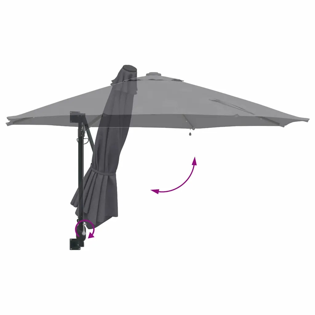 Ombrello da giardino-Ombrellone da spiaggia Antracite 248 x 248 x 148 cm 744472