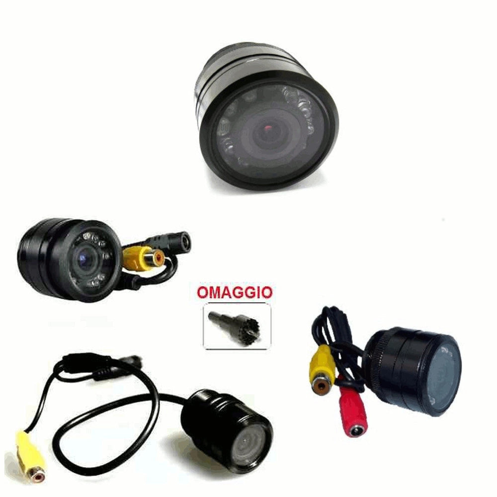 Trade Shop - Telecamera Retromarcia Retrocamera Auto Camper Suv 9 Led Con Filo Colori Lm-728t -