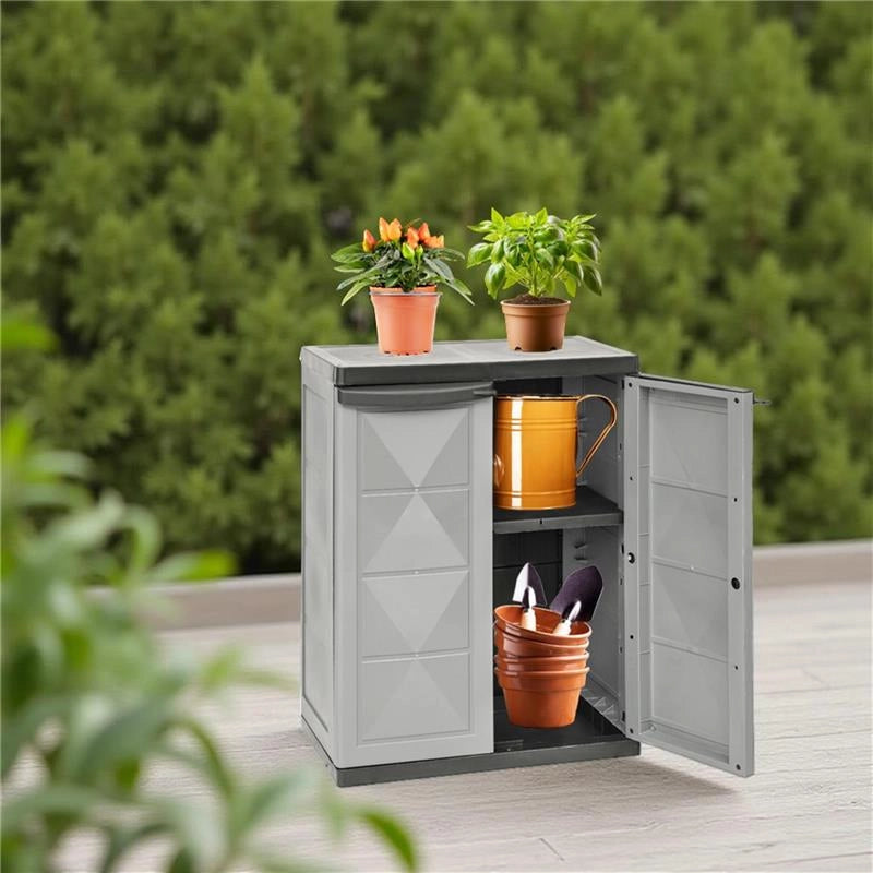 ARMADIO BASIC LINE CON 1 RIPIANO REGOLABILE - DARK GREY DIMENSIONE 65X37X83H CM