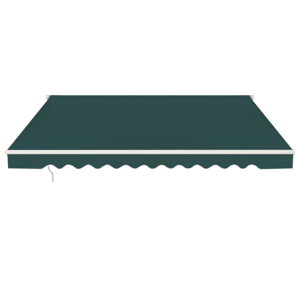 Tenda da sole retrattile, Tenda in alluminio con manovella e poliestere impermeabile, Verde-Tende parasole