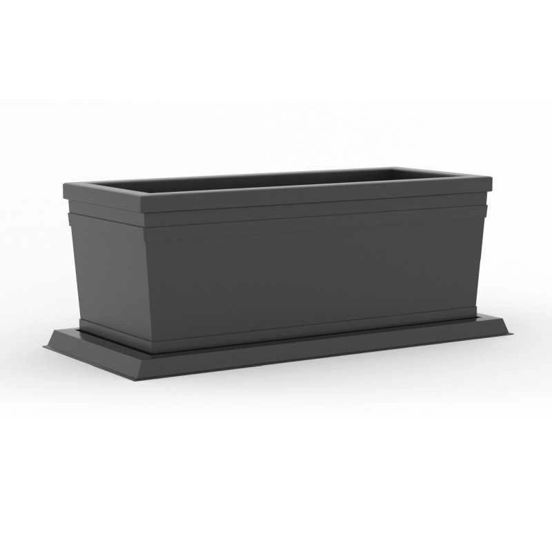 Vaso Fioriera decorativo classico tradizionale 100x47 H38 in polimero resistente antracite per piante per giardini e terrazze - Made in Italy