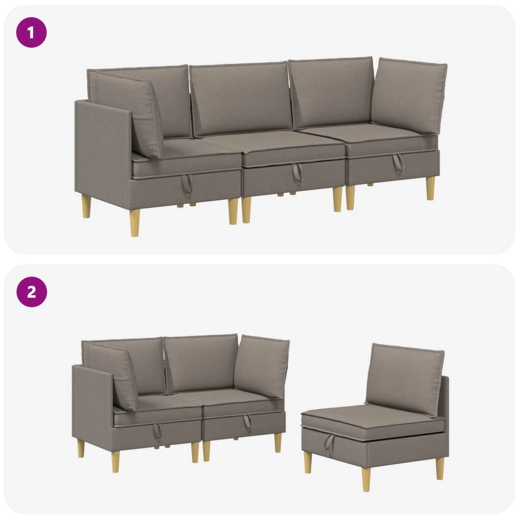 Set di mobili per il soggiorno 3 pcs Tortora Tessuto 3413703