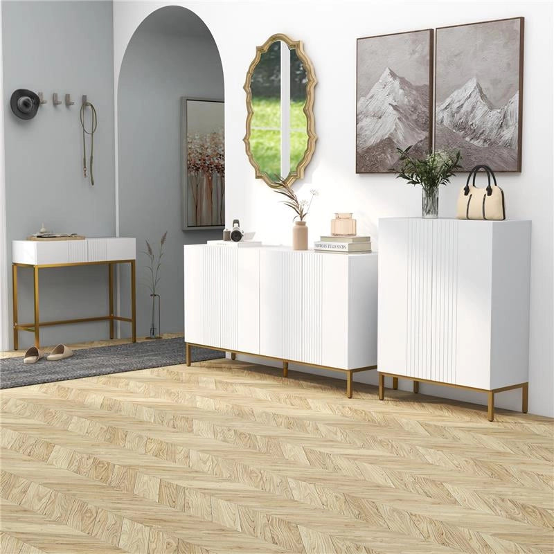 MOBILE SCARPIERA PER 15-20 PAIA DI SCARPE, RIPIANI REGOLABILI E CHIUSURA AMMORTIZZATA, BIANCO 72L X 31.5P X 95A CM
