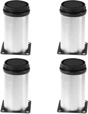Set di gambe per mobili adattabili - Set di gambe per mobili da 4 - Acciaio inox - Adatto per divani/cassetti/letti - Portata di 320 kg - 50x100 mm